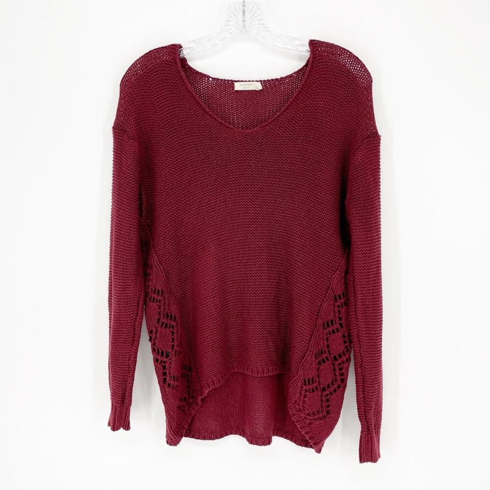 Francesca’s Harper Heritage Red Knit Sweater Size Small
